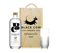 Personalised Black Cow Vodka Gift Set with Glass - 70cl | 40% ABV | Custom British Vodka Gift for Him or Her