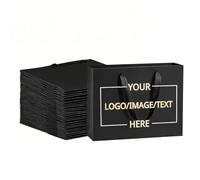Personalised Black Gift Bags, 10-500 Pack Custom Photo/Logo/Text Retail Bags for Boutique, Recyable Kraft Gift Bags with Handle Bulk for Business Craft Grocery Wedding Favor Party (15x6x20cm)