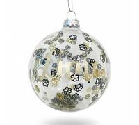 Personalised Black & Gold Paw Prints Pet Bauble | Custom with Name, Gold Glitter Paw Prints | A for Dogs, Cats & Pet Owners