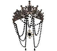 Personalised Black Halo Crown Necklace, 1 Count (Pack of 1), Mixed Component, 1 Count (Pack of 1), Mixed Component