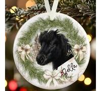 Personalised Black Shetland Pony Christmas Ornament - Custom Ceramic Bauble with Name & Message - Gift Boxed Equestrian Decoration - Watercolour Pony Design for Horse & Pony Lovers