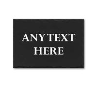 Personalised Black Slate Aluminium House Plaque - Elegant White Serif Door Sign for Home or Office