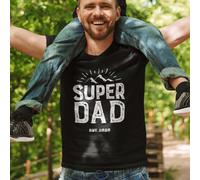Personalised Black Super Dad T-Shirt Medium