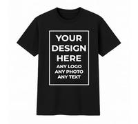 Personalised Black T-Shirt for Adults - Add Custom Text or Image - Front, Back or Pocket Print - Custom Tee for Business, Events, Stag Hen Party, Funny Gift (L)