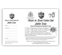 Personalised Black & White Numbered Raffle Tickets A6 Perforated Size 148.5 mm x 105mm - Personalised Charity Draw Tickets (5000)
