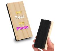 Personalised Blackboard Eraser, Custom Wood Felt Chalkboard Erasers with Photo and Text, Personalised Dustless Chalk Cleaners for Classroom, Office, Home