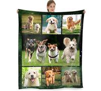 Personalised Blanket,Custom Blanket with Photos Customized Flannel Throw Blanket for Adults Kids,Personalised Gifts for Mum,Dad,Boyfriend,Girlfriend,Best Friends(7Photo-127x178cm)