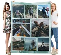 Personalised Blanket - Custom Blanket with Photos - Personalized Blankets Using ourselves Photos for Birthday Gifts - Customized Blankets with Pictures for Father, Mom, Kids, Dogs, Friends or Lover