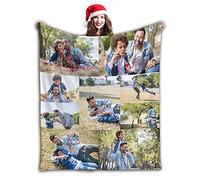 personalised blanket Custom Blanket with Photos Text.Custom Blanket with 1-9 Photo Collages.Flannel Blankets for Family Birthday Wedding Gift Fits Couch Sofa Bedroom Living Room-180cmX200cm