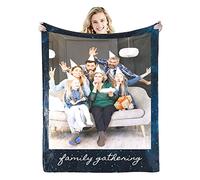 Personalised Blanket,Custom Blanket with Words Picture Collage Customized Blankets, Birthday Souvenir Gifts Personalized Throw Blanket for Father, Mom, Kids, Dogs, Friends or Lover