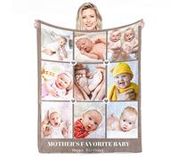 Personalised Blanket,Custom Blanket with Words Picture Collage Customized Blankets, Birthday Souvenir Gifts Personalized Throw Blanket for Father, Mom, Kids, Dogs, Friends or Lover