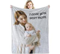 Personalised Blanket,Custom Blanket with Words Picture Collage Customized Blankets, Birthday Souvenir Gifts Personalized Throw Blanket for Father, Mom, Kids, Dogs, Friends or Lover