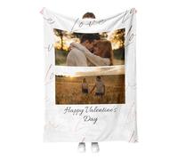 Personalised Blanket Custom Photos Blanket Memory Gift with Photo Text Collage Customized Blankets Gift for Family Mom Dad Kids Wife Friends
