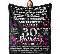 Personalised Blanket Custom with Name 30th Birthday Gifts for Women Fluffy Blanket Funny 30th Birthday Gifts for Men Ideas Blanket 30th Birthday Presents for Sister Friends Daughter