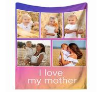 Personalised Blanket for Adults, Custom Photo Blanket Personalised for Adults Kids with Pictures Customized Gifts for Family Kids Pet Friends Birthday Mum, Dad, Boyfriend, Girlfriend