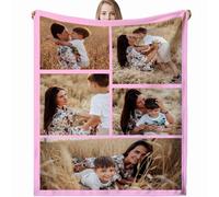 Personalised Blanket for Adults, Custom Photo Blanket Personalised for Adults Kids with Pictures Customized Gifts for Family Kids Pet Friends Birthday Mum, Dad, Boyfriend, Girlfriend