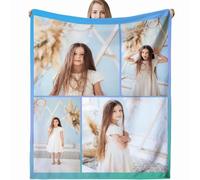 Personalised Blanket for Adults, Custom Photo Blanket Personalised for Adults Kids with Pictures Customized Gifts for Family Kids Pet Friends Birthday Mum, Dad, Boyfriend, Girlfriend