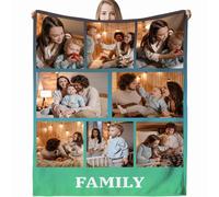 Personalised Blanket for Adults, Custom Photo Blanket Personalised for Adults Kids with Pictures Customized Gifts for Family Kids Pet Friends Birthday Mum, Dad, Boyfriend, Girlfriend