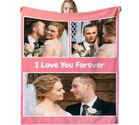 Personalised Blanket for Adults, Custom Photo Blanket Personalised for Adults Kids with Pictures Customized Gifts for Family Kids Pet Friends Birthday Mum, Dad, Boyfriend, Girlfriend