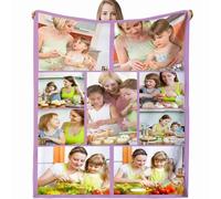 Personalised Blanket for Adults, Custom Photo Blanket Personalised for Adults Kids with Pictures Customized Gifts for Family Kids Pet Friends Birthday Mum, Dad, Boyfriend, Girlfriend