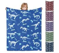 Personalised blanket for baby,personalised baby blanket with Name,Custom Throw Blanket for newborn Kids Adults Friends Families,baby boy girl comforter,newborn gifts(dinosaurs-6 Colors)