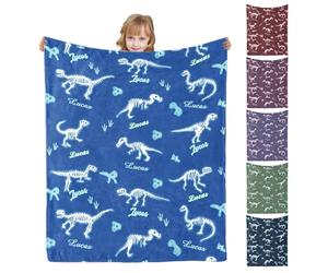 Personalised blanket for baby,personalised baby blanket with Name,Custom Throw Blanket for newborn Kids Adults Friends Families,baby boy girl comforter,newborn gifts(dinosaurs-6 Colors)