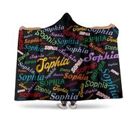 Personalised blanket hoodie Custom Wearable oversized hoodie women Adults Add Your Text/logo/Photo Cosy snoodie Flannel Poncho fleece fluffy hooded for Teenage Girl Christmas birthday wife Gifts