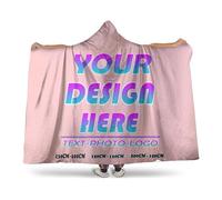 Personalised blanket hoodie Custom Wearable oversized hoodie women Adults Add Your Text/logo/Photo Cosy snoodie Flannel Poncho fleece fluffy hooded for Teenage Girl Christmas birthday wife Gifts
