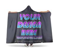 Personalised blanket hoodie Custom Wearable oversized hoodie women Adults with Your Text logo Photo Cosy snoodie Flannel Poncho fleece fluffy hooded for Teenage Girl Christmas birthday wife Gifts