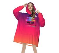 Personalised Blanket Hoodie Design Your Add Text Logo Photo Custom Womens Oversized Hoodie with Portraits, Pets image for him her Couple Friend Halloween Valentine's Day Birthday