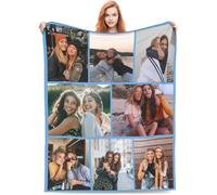 Personalised Blanket with Photo Text, Personalised Gifts for Women Men, Photo Blanket, Custom Blanket, Christmas Birthday Gifts for Mum, Dad, Best Friend, Boyfriend, Girlfriend or Pet