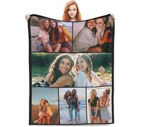 Personalised Blanket with Photo Text, Personalised Gifts for Women Men, Photo Blanket, Custom Blanket, Christmas Birthday Gifts for Mum, Dad, Best Friend, Boyfriend, Girlfriend or Pet