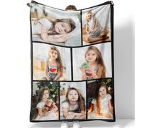 Personalised Blanket with Photos & Text, Custom blanket Throws with Picture, Customised Blankets for Family, Kid, Personalised for men, women,blanket gifts for Christmas, Birthday, Valentine‘s Dayid