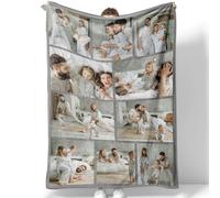 Personalised Blanket with Photos & Text, Custom blanket Throws with Picture, Customised Blankets for Family, Couple, Personalised for men, women,blanket gifts for Christmas, Birthday, Valentine‘s Day