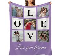 Personalised Blankets with Photos Pictures Text for Adult Kids Pets