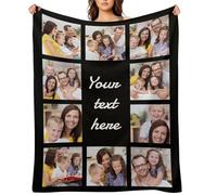 Personalised Blankets with Photos Pictures Text for Adult Kids Pets