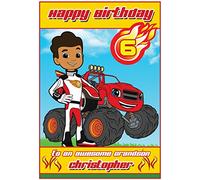 Personalised Blaze Inspired Birthday Card (AJ and Blaze) - Awesome !
