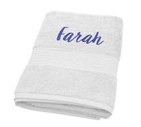 Personalised Bliss Pima Cotton Bath Sheet, Super Absorbent Hotel Quality, 650gsm, Machine Washable 40℃ and Tumble Dry, 90x150cm