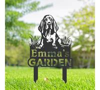 Personalised Bloodhound Dog Metal Garden Sign, Dog Memorial Plaque, Pet Tombstones for Grave, Dog Remembrance Gifts, Pet Name Plaque, Custom Yard Sign With Stake, Outdoor Garden Decor