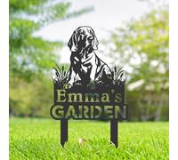 Personalised Bloodhound Dog Metal Garden Sign, Dog Memorial Plaque, Pet Tombstones for Grave, Dog Remembrance Gifts, Pet Name Plaque, Custom Yard Sign With Stake, Outdoor Garden Decor