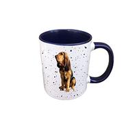 Personalised Bloodhound Mug Gift - Present for Dog Lovers - Gifts for Dog Owners - Personalised Dog Mug - Country Style Mug (Blue)