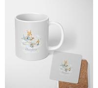 Personalised Blue Bunny Rabbit Mug Custom Name Colour Gift For Kids Girls | 11oz Printed Design, Multiple Options, Everyday Drinkware, Vibrant Colour Print, Gift