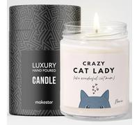 Personalised Blue Cat Gifts - Luxury Soy Wax Candle - Vanilla, Jasmine, Sugared Almond - Makester