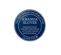 Personalised Blue Heritage Style Plaque - 20cm Acrylic Laser Engraved Sign - Custom Commemorative Wall Plaque with Self Adhesive - Customised House, Garden, Family or Event Memorial Name Plate