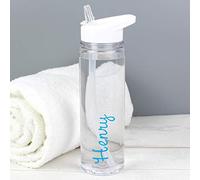 Personalised Blue Name Water Bottle BPA Free 750ml for School, Work, Teachers, Gym, Cycling, Summer