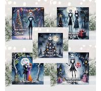 Personalised Blue Nightmare Before Christmas Xmas cards - Bring the charm of Halloween Town to your holidays with these exclusive, original designs! Dark, Colorful, and Perfectly Spooky!