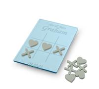 Personalised Blue Tic Tac Toe (Noughts and Crosses) Wedding Favour, Stocking Filler, Unique Gift, Christmas Cracker Alternative (Tic Tac Toe, 1, Quantity)