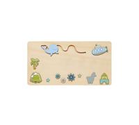 Personalised Blue Whale Name Puzzle - Custom Wooden Ocean Theme Learning Toy for Toddlers (20x38cm) - Educational Nursery Decor with Letters for Boys & Girls (Multicolor, S)