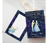 Personalised Blue & Yellow Cinderella Wedding or Anniversary Card with quote