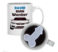 Personalised BMW Wanker Driver Mug - Funny Car Gift Dad, Husband or Boyfriend - Garage Prank - Unique Secret Santa - Joke new car - BMW Mug with Free Novelty Teabag